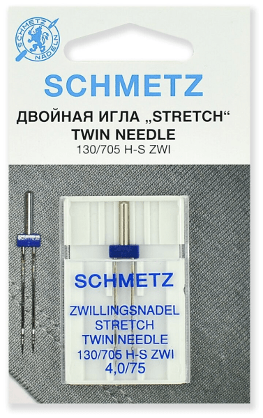 Иглы Schmetz стрейч двойные 130/705 H-S ZWI 4,0/75, 1 шт в Коврове